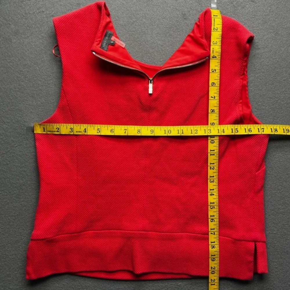 Vince Camuto Women 2‎ Piece Set Red Crop Top Mini Skirt Sleek Modern Minimalist - Picture 5 of 12
